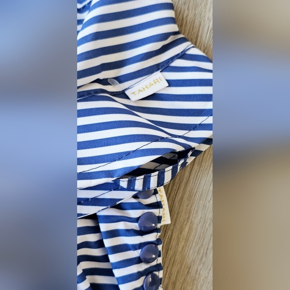 12 Months NWT Tahari Reusable Blue & White Striped Baby Swim Hat & Diaper Set - Picture 2 of 3